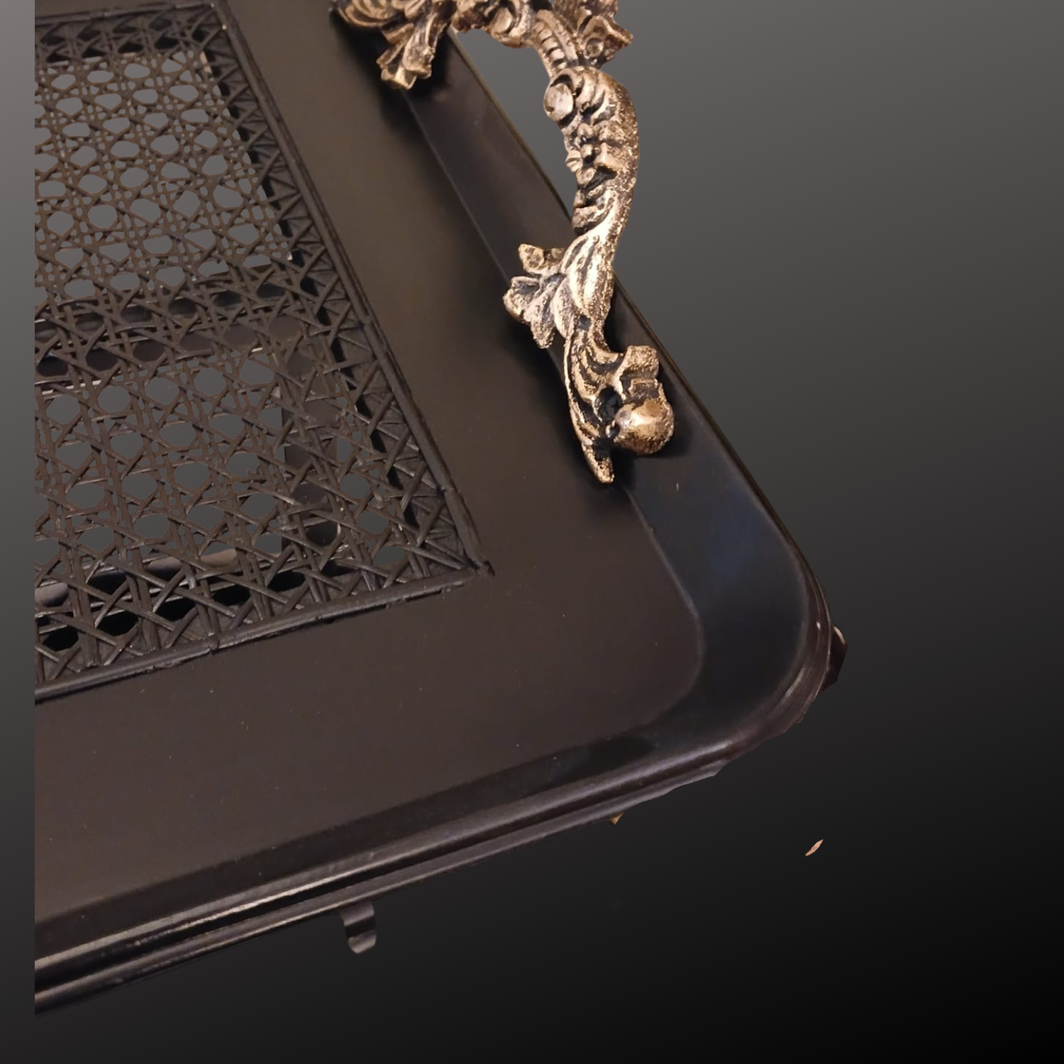 "Raven Cane Tray Table"